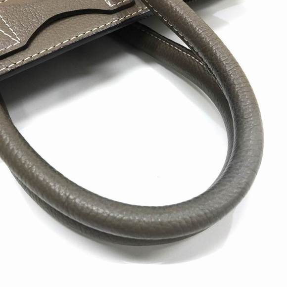 Celine Luggage Micro Shopper Handbag Leather Bag Tote Gray Beige Calf Women's - Picture 8 of 10